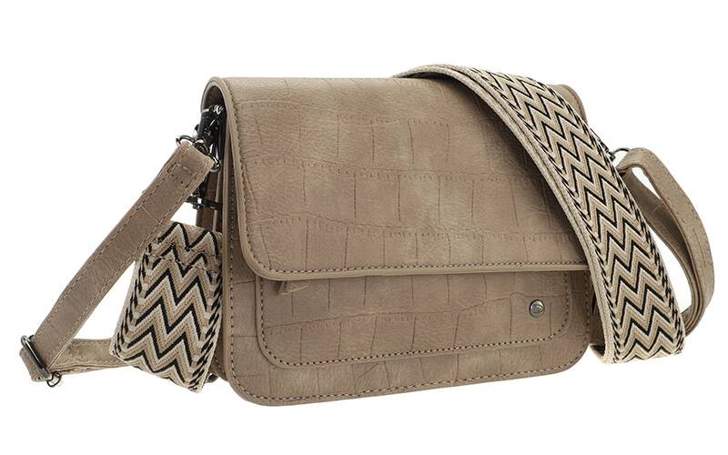 Taupe schoudertas / crossbody tasje Skala