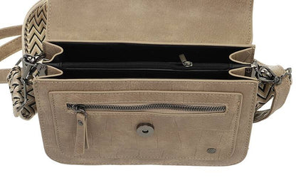 Taupe schoudertas / crossbody tasje Skala
