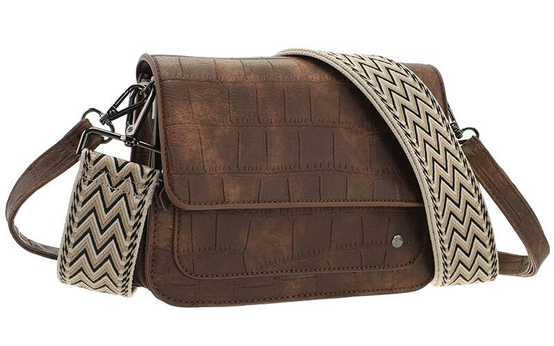 Bruin schoudertas / crossbody tasje Skala
