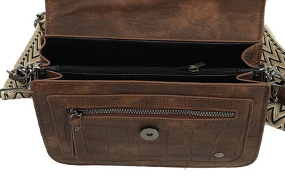 Bruin schoudertas / crossbody tasje Skala