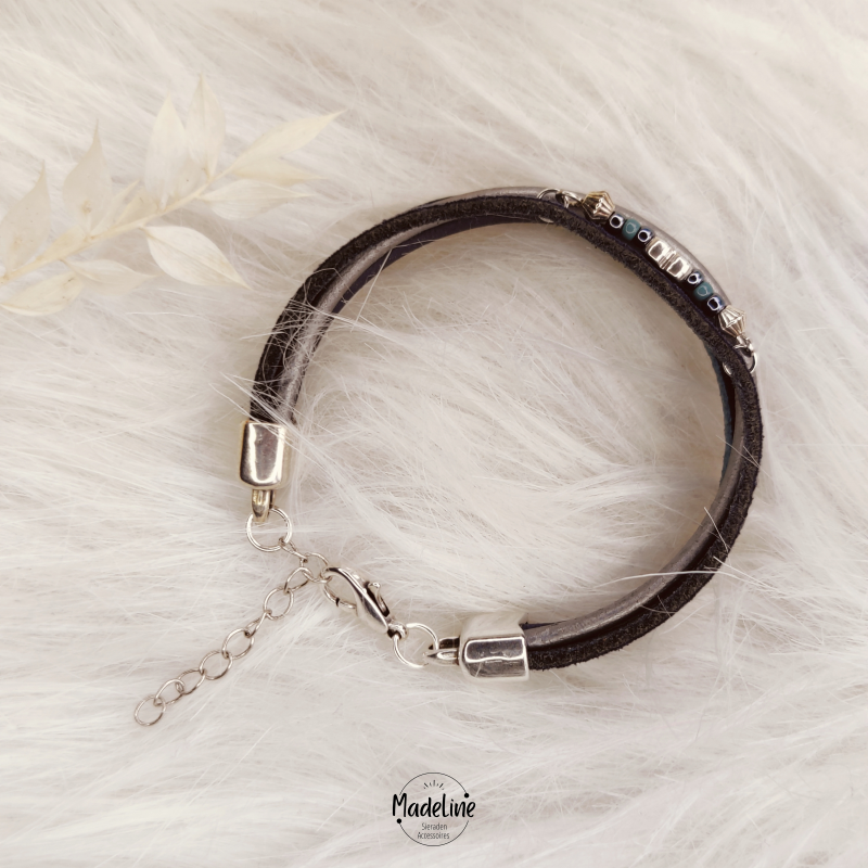Armband Allium | Leer SF - Blauw
