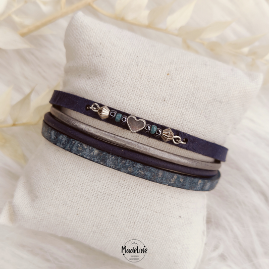 Armband Allium | Leer SF - Blauw