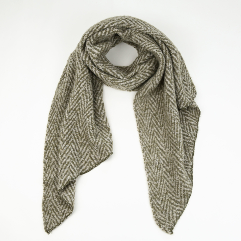 Winter sjaal Warm Herringbone - Groen