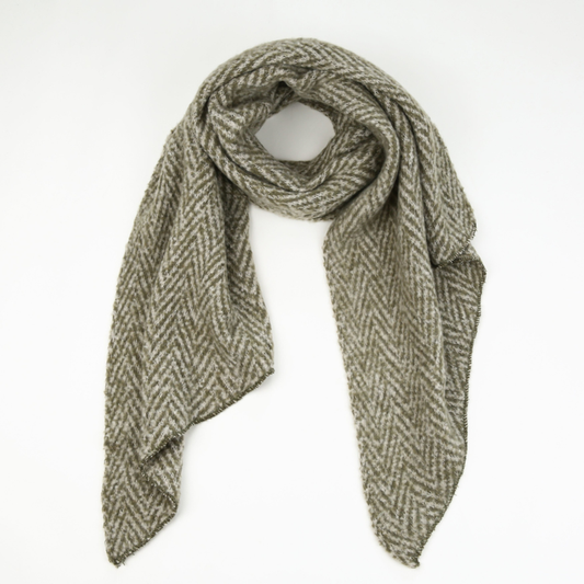 Winter sjaal Warm Herringbone - Groen