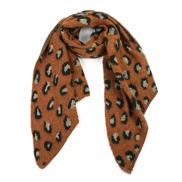 Camel dames winter sjaal - Leopard