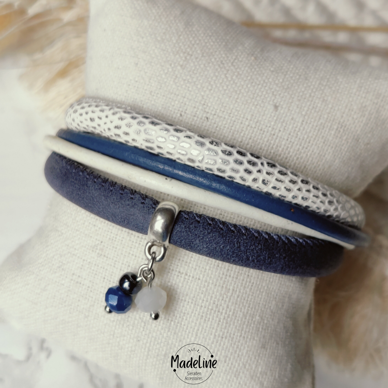Armband Mentha | Leer SR - blauw