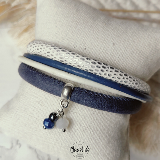 Armband Mentha | Leer SR - blauw