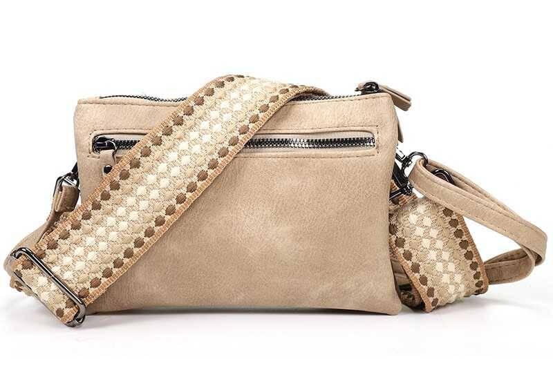 Schoudertasje / Crossbody tasje Alkmaar Nieuw - Taupe